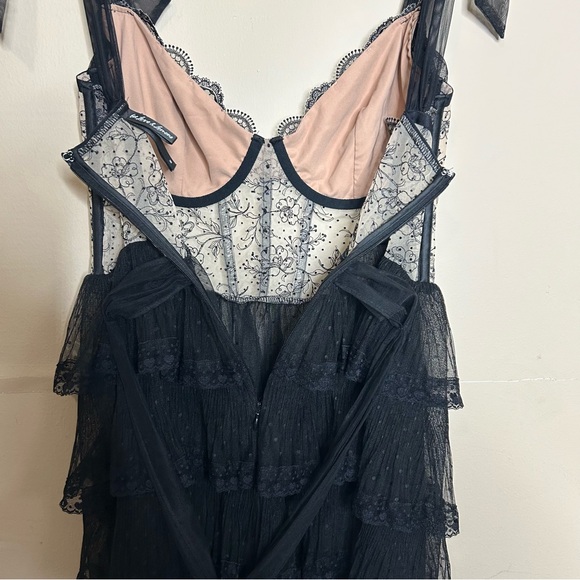 FOR LOVE & LEMONS Freya Slip Black Corset Tulle Dress - Picture 8 of 10